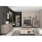 Alacsony vitrin, szürkésbarna Taupe/silverjack tölgy, DOMCA 1D1W/140