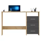Számítógépasztal, artisan tölgy/grafit, LARISTOTE NEW