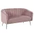 Design kétszemélyes kanapé, rózsaszín Velvet szövet/króm-ezüst, BAGY