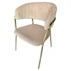 Design étkezőszék, bézs Velvet szövet/gold króm arany, DASMIN NEW TYP 1