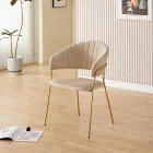 Design étkezőszék, bézs Velvet szövet/gold króm arany, DASMIN NEW TYP 1