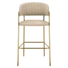 Design bárszék, bézs Velvet szövet/gold króm arany, DASMIN NEW TYP 2