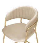 Design bárszék, bézs Velvet szövet/gold króm arany, DASMIN NEW TYP 2