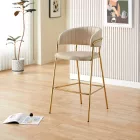 Design bárszék, bézs Velvet szövet/gold króm arany, DASMIN NEW TYP 2