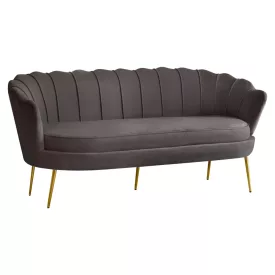   Luxus kanapé, 3 személyes, szürkésbarna Velvet szövet/arany, Art-deco, NOBLEO TYP 2