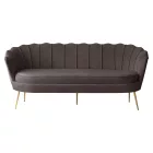Luxus kanapé, 3 személyes, szürkésbarna Velvet szövet/arany, Art-deco, NOBLEO TYP 2