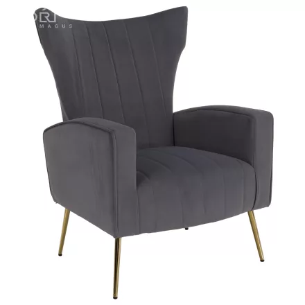 Relaxfotel, szürke Velvet szövet, BARET
