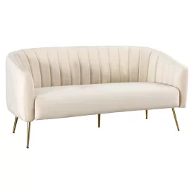   Design 3-as ülés kanapé, bézs Velvet szövet/gold króm-arany, BAGY