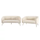 Design 3-as ülés kanapé, bézs Velvet szövet/gold króm-arany, BAGY