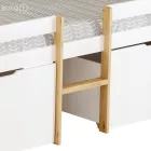 Ágy tárolóhellyel, 90x200, tölgy/fehér, JUNA