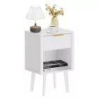 Éjjeliszekrény, fehér, TOBI