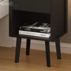 Éjjeliszekrény, fekete, TOBI