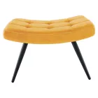 Fotel lábtartóval, sárga Velvet szövet/fekete, HABEN