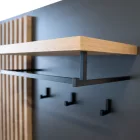 Előszobafal, antracit extra magasfényű HG/artisan tölgy, ALIVA V2
