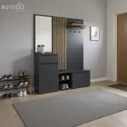 Előszobafal, antracit extra magasfényű HG/artisan tölgy, ALIVA V2