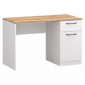 PC asztal, fehér/evoke tölgy, VELIS 1D1S/120