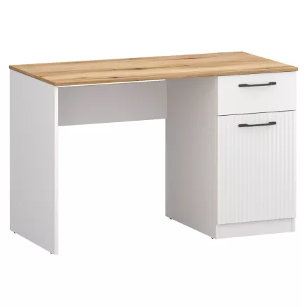 PC asztal, fehér/evoke tölgy, VELIS 1D1S/120