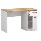 PC asztal, fehér/evoke tölgy, VELIS 1D1S/120