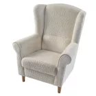 Füles fotel, tejszínes szövet Coral, CHARLOT
