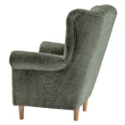 Füles fotel, zöld szövet Coral, CHARLOT